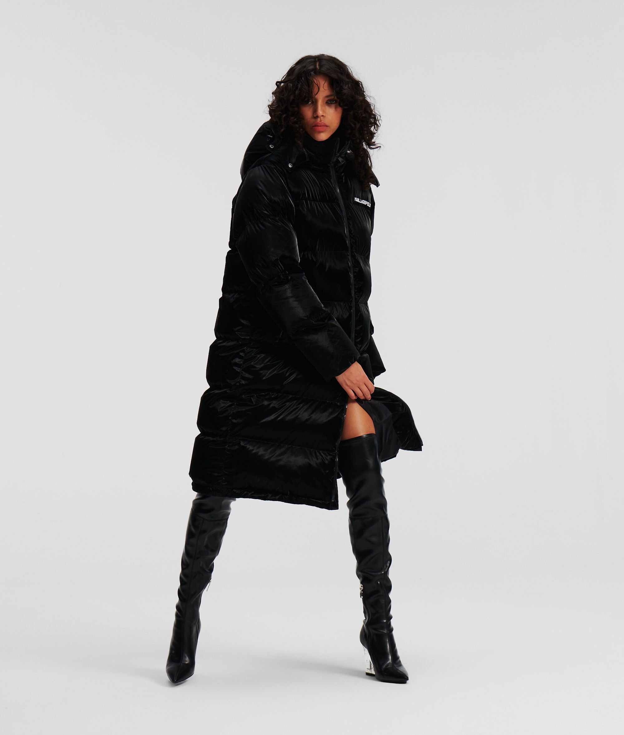 (image for) Distinctive LONGLINE HOODED PUFFER COAT